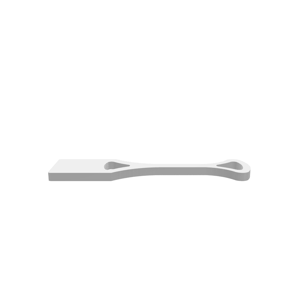 A 3D render of CNC file showing the Grill Scraper - Blank template, highlighting its smooth edges and functional layout for CNC projects.