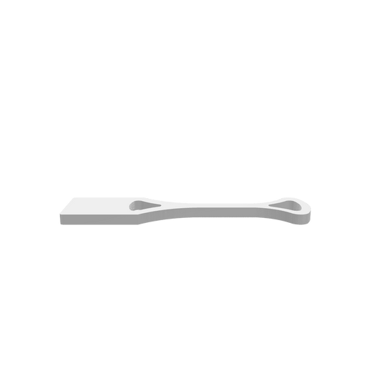 A 3D render of CNC file showing the Grill Scraper - Blank template, highlighting its smooth edges and functional layout for CNC projects.