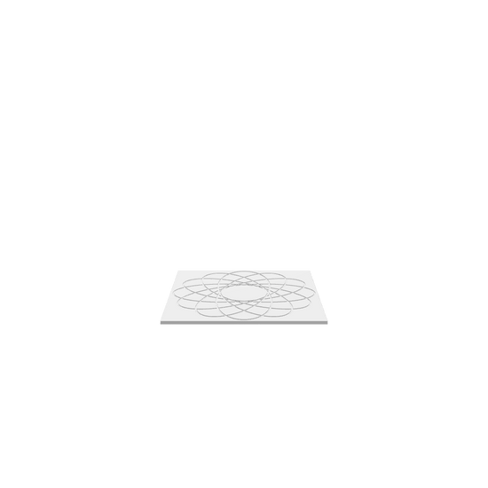 A 3D render of CNC file showing Guilloche Art 1 featuring elegant swirling lines and symmetrical decorative details.