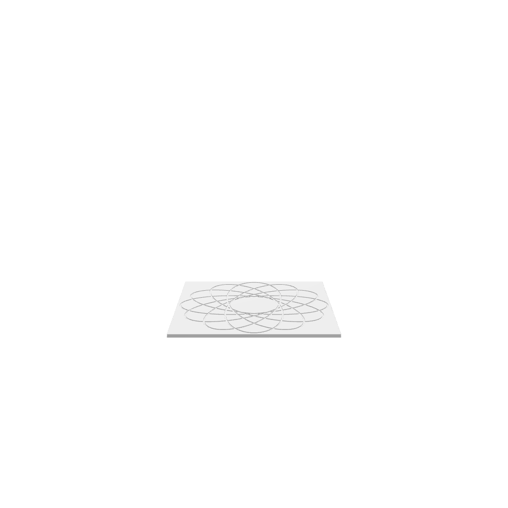 A 3D render of CNC file showing Guilloche Art 1 featuring elegant swirling lines and symmetrical decorative details.