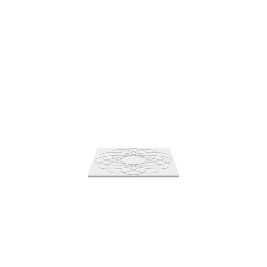 A 3D render of CNC file showing Guilloche Art 1 featuring elegant swirling lines and symmetrical decorative details.