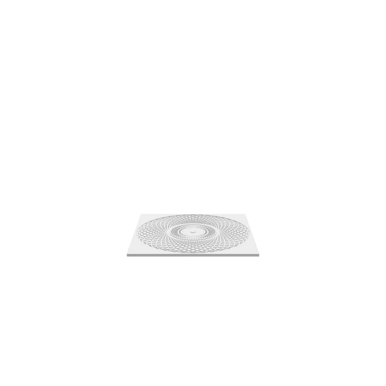A 3D render of CNC file showing Guilloche Art 2 featuring elegant swirling lines and symmetrical decorative details.