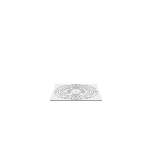 A 3D render of CNC file showing Guilloche Art 2 featuring elegant swirling lines and symmetrical decorative details.