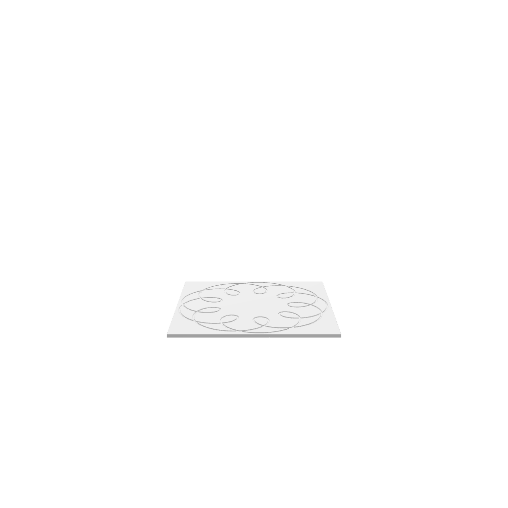 A 3D render of CNC file showing Guilloche Art 3 featuring elegant swirling lines and symmetrical decorative details.