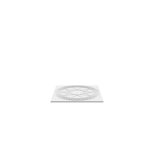 A 3D render of CNC file showing Guilloche Art 4 featuring elegant swirling lines and symmetrical decorative details.