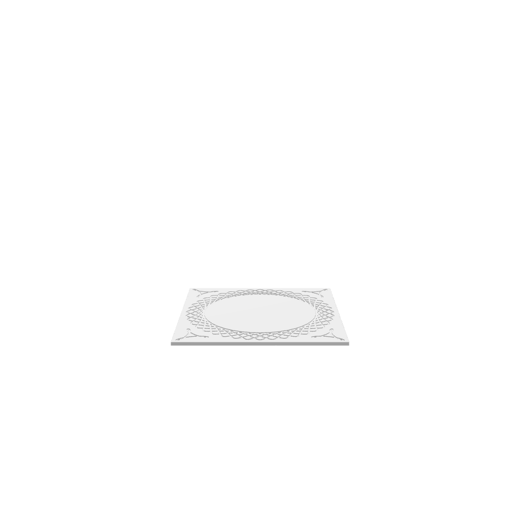 A 3D render of CNC file showing a Guilloche Art 5 with intricate geometric patterns 