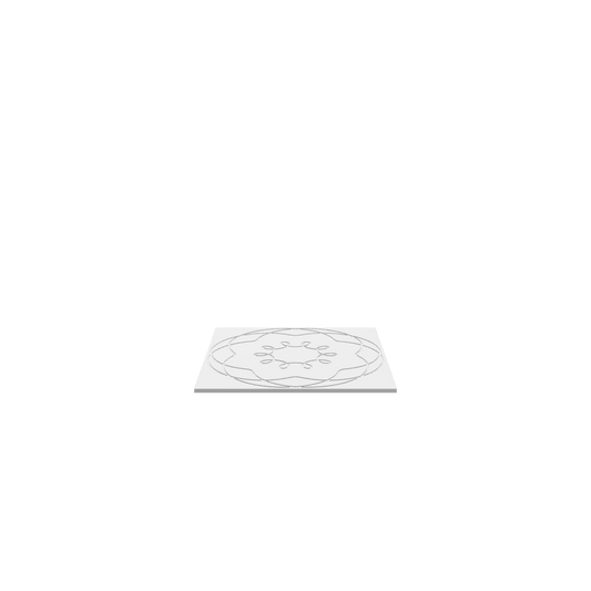A 3D render of CNC file showing Guilloche Art 6 featuring elegant swirling lines and symmetrical decorative details.