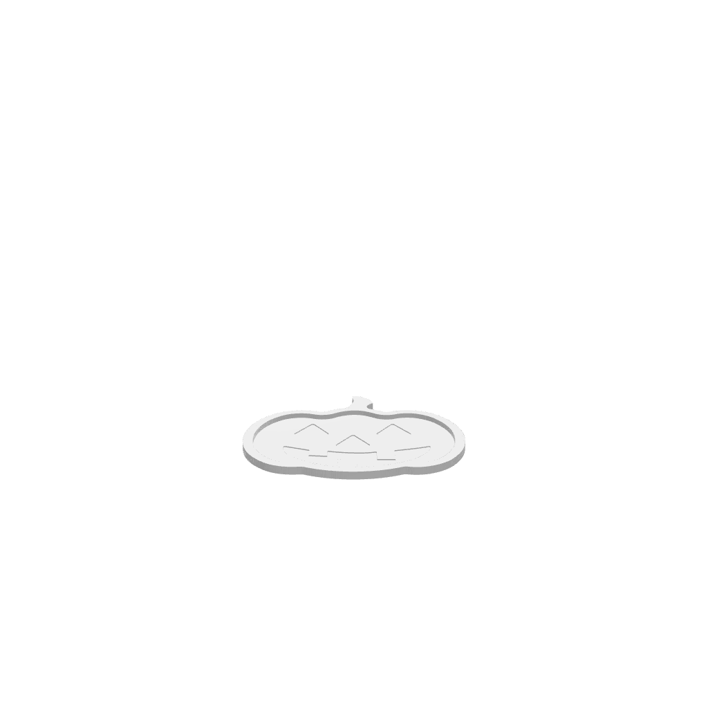 3D render of CNC file showing a Happy Jack-o'-Lantern Halloween Tray featuring a carved pumpkin face engraving