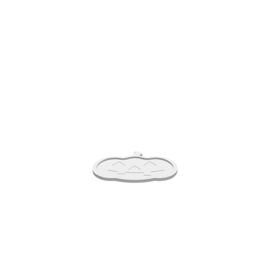 3D render of CNC file showing a Happy Jack-o'-Lantern Halloween Tray featuring a carved pumpkin face engraving