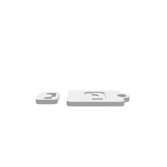 3D render of CNC file showing a kids cutting board with a nesting knife blank, featuring rounded corners 