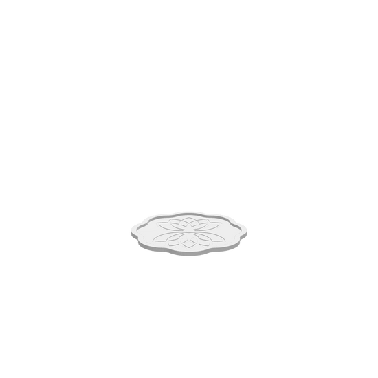 A 3D render of a CNC file showing a Lotus Flower Cookie Tray with an intricate lotus flower shape and smooth tray surface.