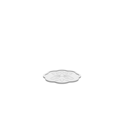 A 3D render of a CNC file showing a Lotus Flower Cookie Tray with an intricate lotus flower shape and smooth tray surface.