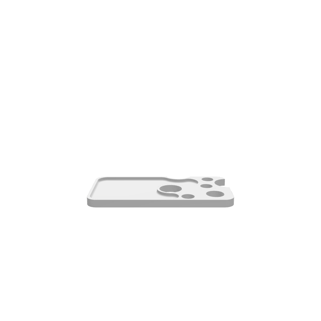 3D render of CNC file showing a serving tray shaped like a piece of holey cheese