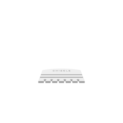 3D render of CNC file showing a minimalist chisel holder in two parts