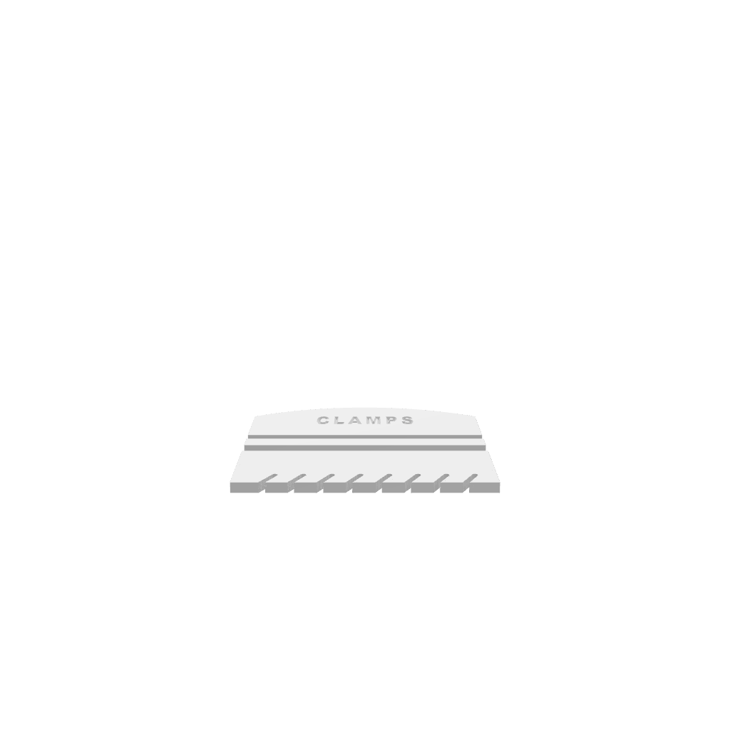 3D render of CNC file showing a Minimalist Clamp Holder in two parts