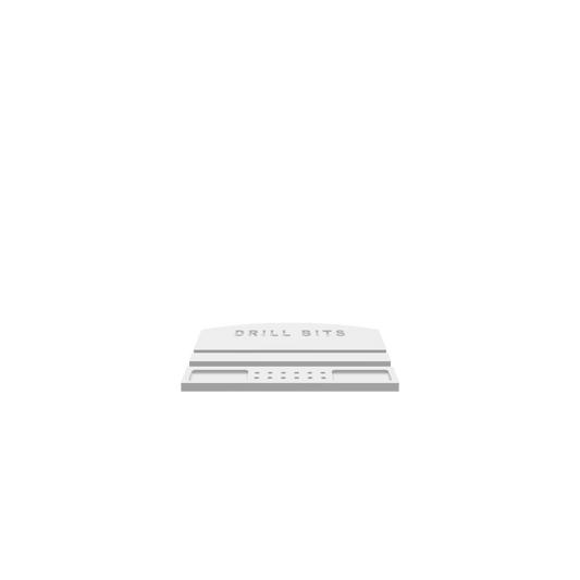 A 3D render of CNC file showing a minimalist drill bit holder in two parts