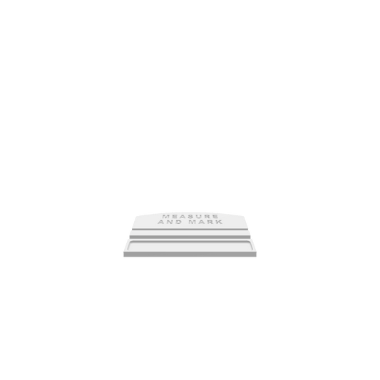 3D render of CNC file showing a minimalist measuring tape and pencil holder in two parts