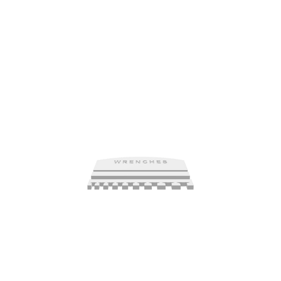 3D render of CNC file showing a minimalist wrench holder in the two parts it's made from