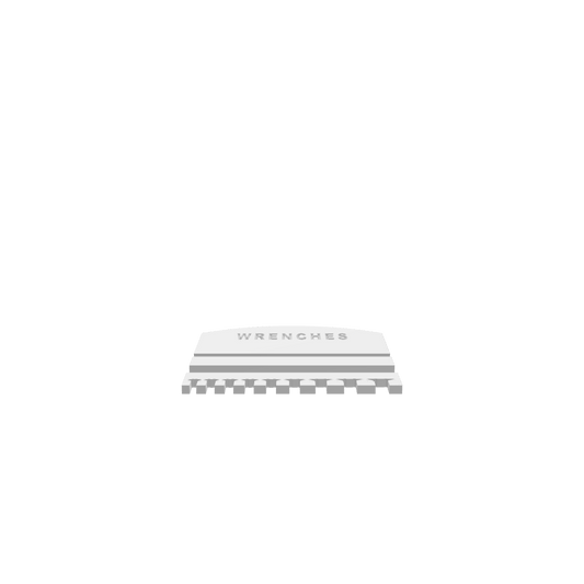 3D render of CNC file showing a minimalist wrench holder in the two parts it's made from