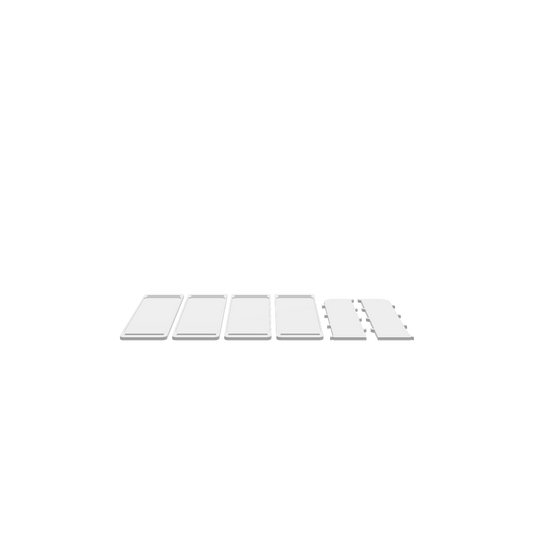 A 3D render of CNC file showing a modern 4-tier display stand with clean lines, evenly spaced tiers, and a contemporary style