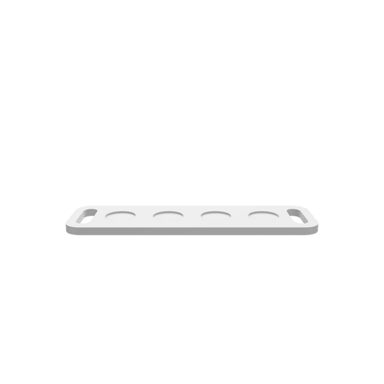3D render of CNC file showing a modern beer flight with a clean, contemporary style and precision-cut holders for multiple glasses.