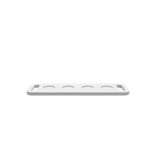 3D render of CNC file showing a modern beer flight with a clean, contemporary style and precision-cut holders for multiple glasses.