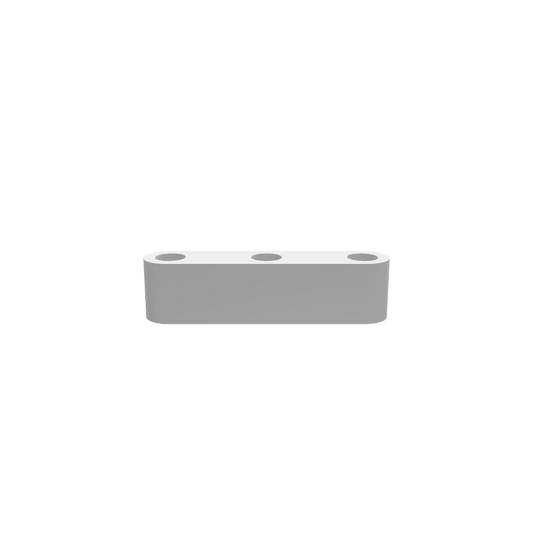 A 3D render of a CNC file showing a Modern Propagation Station 3x with a clean, modern design and three sections for holding plant cuttings in water.