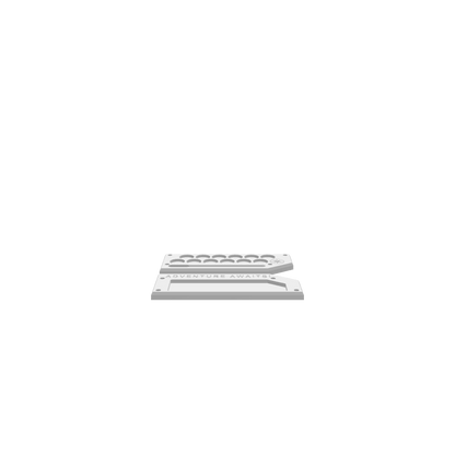 GLB file of a compact travel paint set with neatly arranged paints and tools.