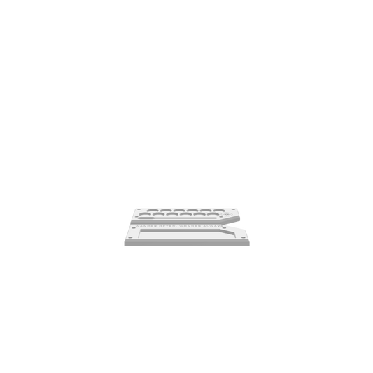 A 3D render of CNC file showing a Modern Travel Paint Set design with the phrase “Wonder Often Wander Always”