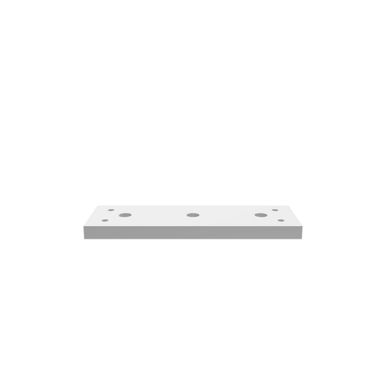 A 3D render of a CNC file showing modular wasteboard tiles featuring evenly spaced holes for clamping and precise CNC setup.