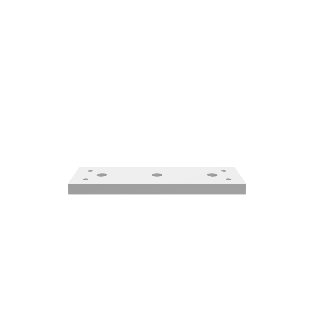 A 3D render of a CNC file showing modular wasteboard tiles featuring evenly spaced holes for clamping and precise CNC setup.