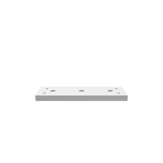 A 3D render of a CNC file showing modular wasteboard tiles featuring evenly spaced holes for clamping and precise CNC setup.