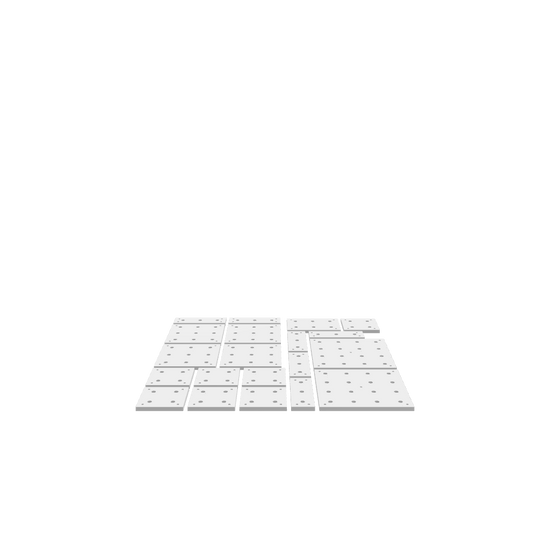 A 3D render of a CNC file showing Modular Wasteboard Tiles Full Set with detailed tile layout