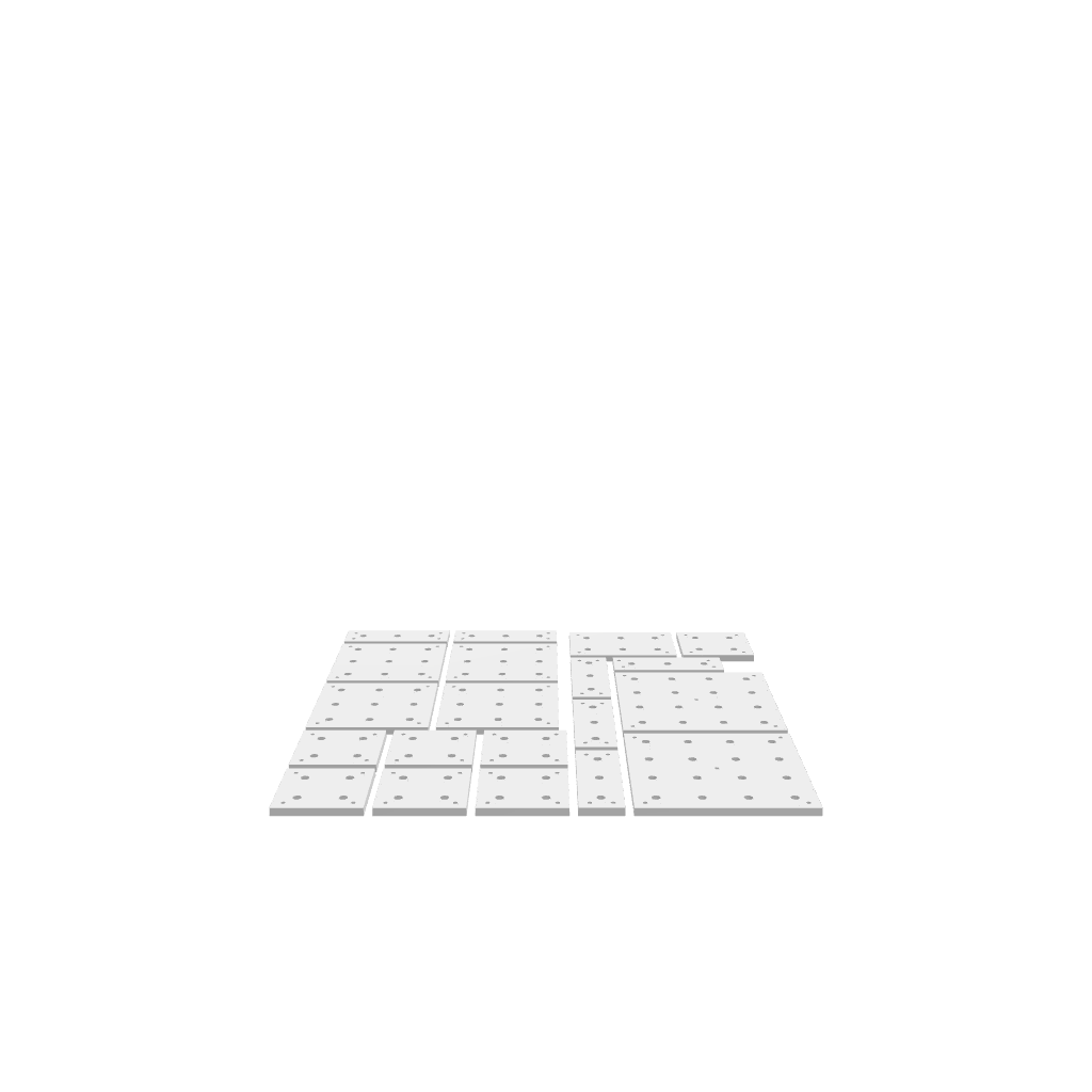 A 3D render of a CNC file showing Modular Wasteboard Tiles Full Set with detailed tile layout