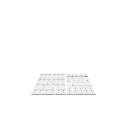 A 3D render of a CNC file showing Modular Wasteboard Tiles Full Set with detailed tile layout