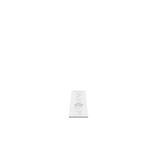 A 3D render of CNC file showing a “Mummy Welcome Porch Board” design, with a vertical layout, wrapped mummy details.