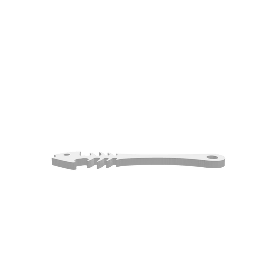3D render of CNC file showing a fish-shaped oven push stick