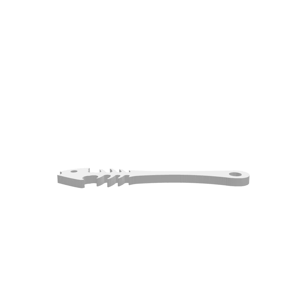 3D render of CNC file showing a fish-shaped oven push stick