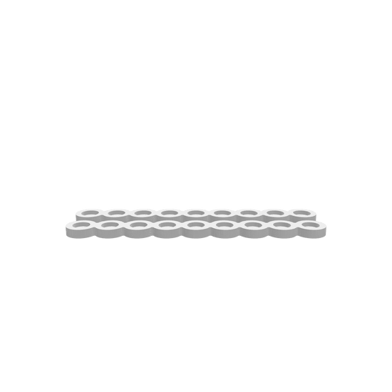3D render of CNC file showing a Pearl Tea Light Candle Board with smooth contours, rounded edges, and evenly spaced candle slots for decorative display.