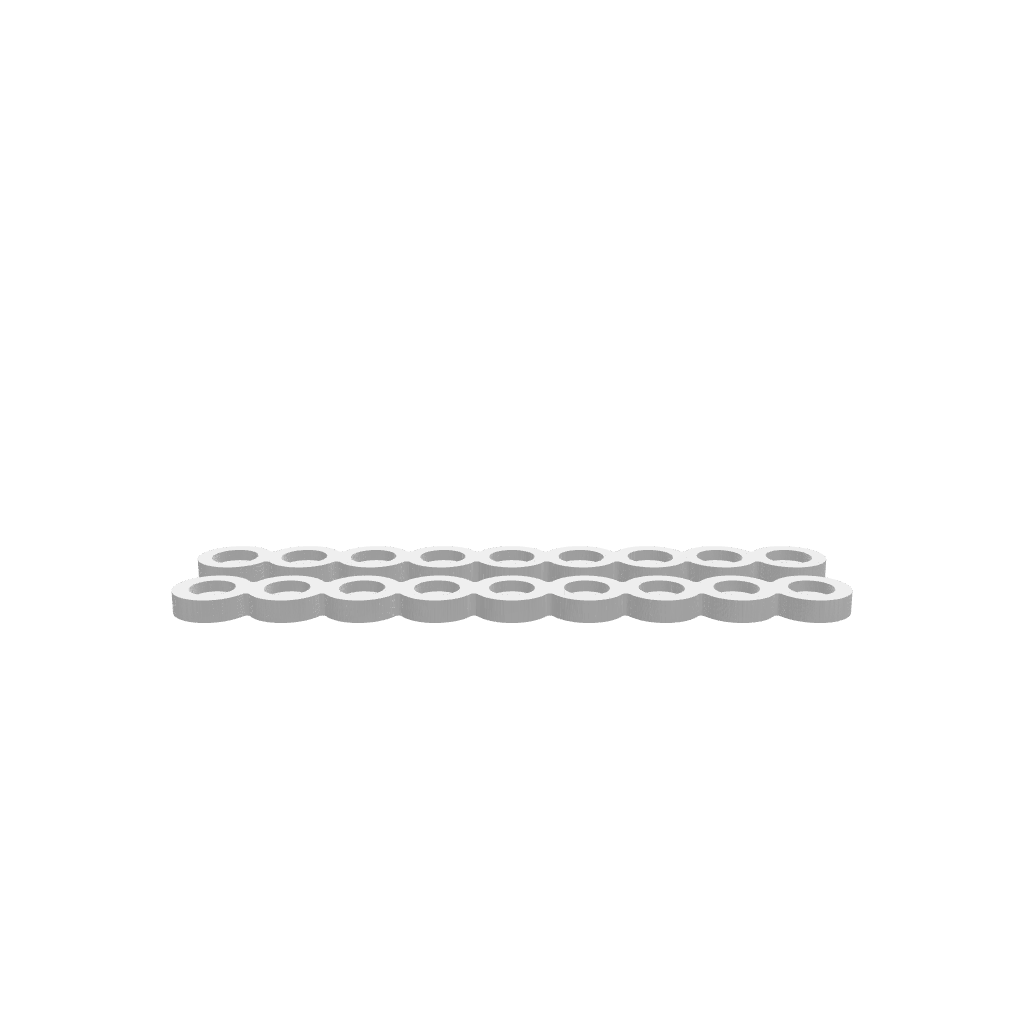 3D render of CNC file showing a Pearl Tea Light Candle Board with smooth contours, rounded edges, and evenly spaced candle slots for decorative display.