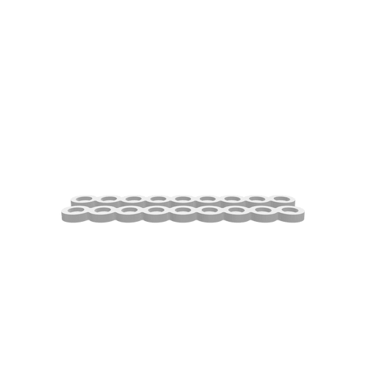 3D render of CNC file showing a Pearl Tea Light Candle Board with smooth contours, rounded edges, and evenly spaced candle slots for decorative display.