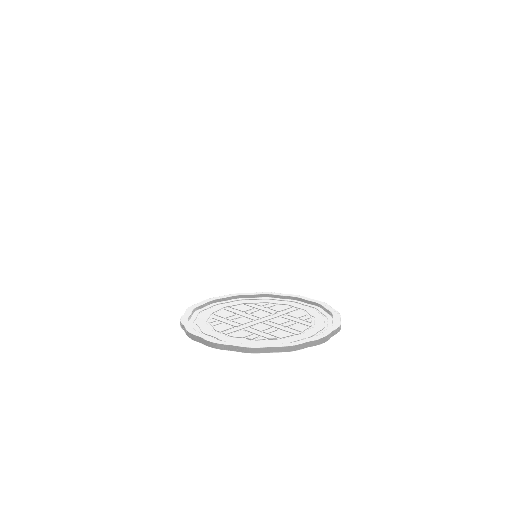 3D render of CNC file showing a Pie Crust Thanksgiving Tray with carved pie-crust style borders, designed for holiday gatherings and table displays.