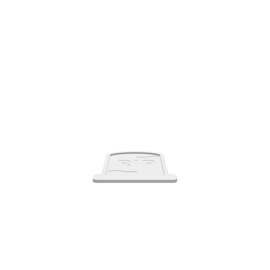 GLB file of gravestone tray with RIP and some crack engraved on the base