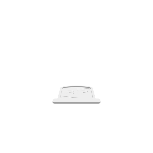 GLB file of gravestone tray with RIP and some crack engraved on the base