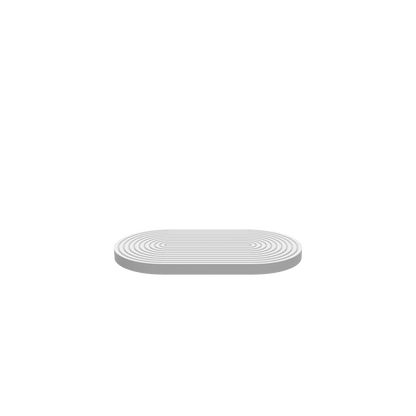 3D render of CNC file showing a Race Track Groove Trivet with detailed track-like grooves in a round shape.