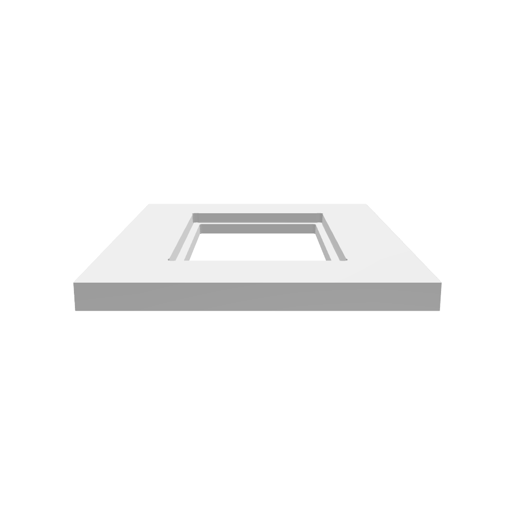 A 3D render of CNC file showing a ruffle patterned picture frame design with wavy, textured details around the border.