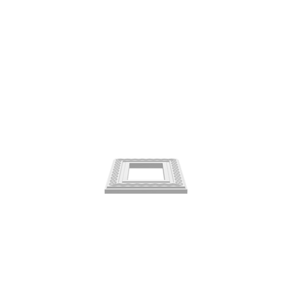 A 3D render of CNC file showing a ruffle patterned picture frame design with wavy, textured details around the border.