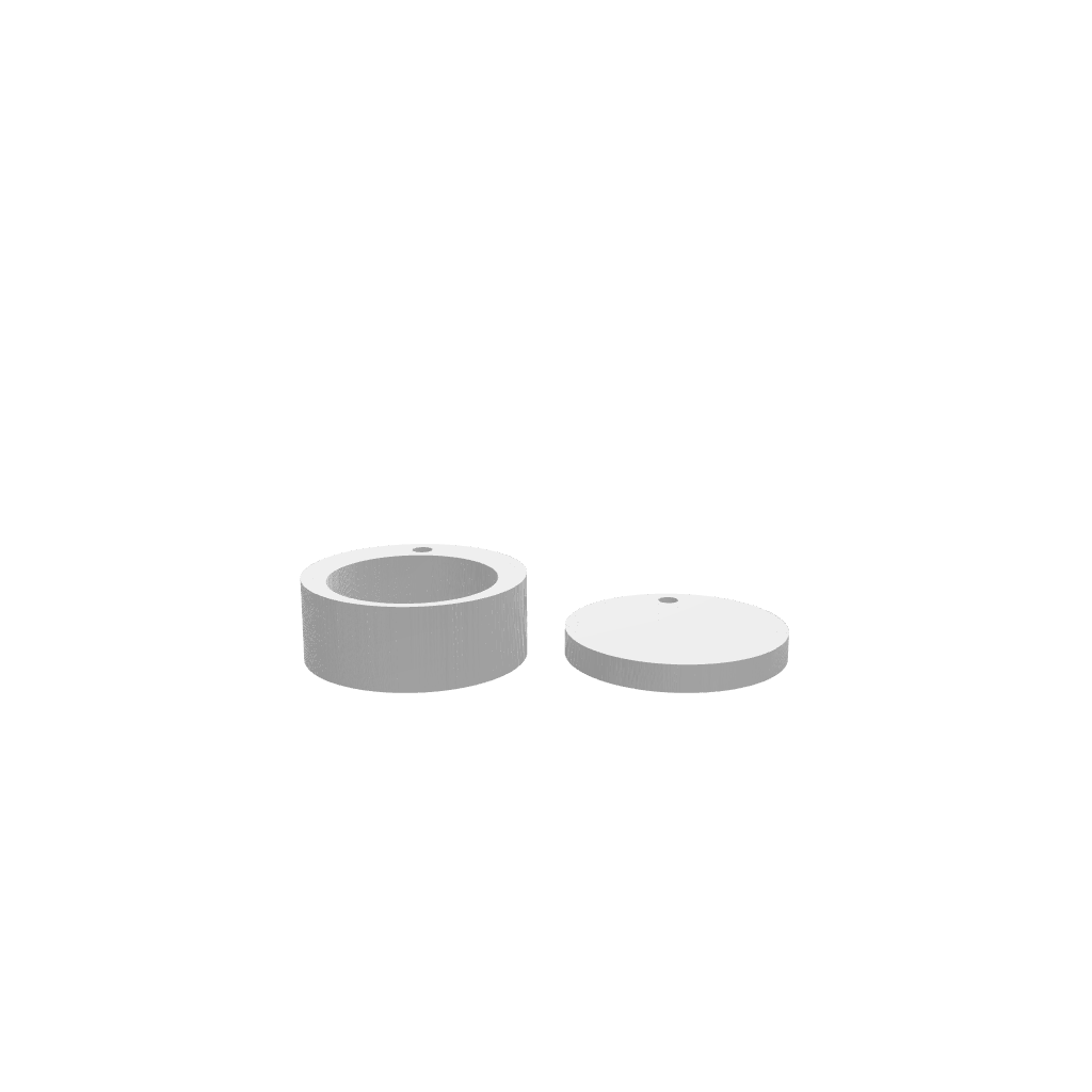 3D render of CNC file showing a rustic circular salt cellar with a simple circular shape, ideal for kitchen use.