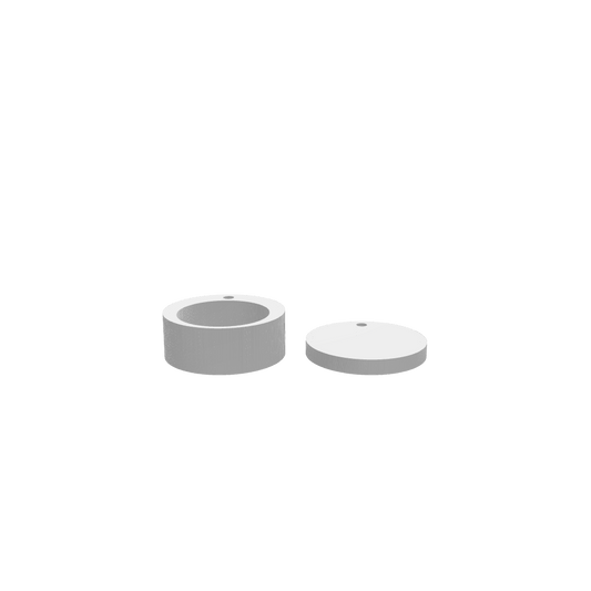 3D render of CNC file showing a rustic circular salt cellar with a simple circular shape, ideal for kitchen use.