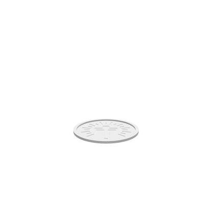 A 3D render of the CNC file showing the tray’s smooth edges and detailed cross pattern.
